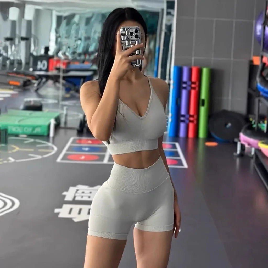 Peach Lift High-Waisted Two-Piece Workout Set