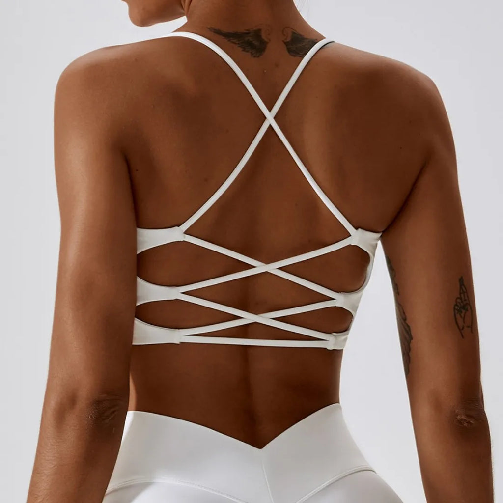 U-Neck Cross Beauty Back Sports Bra