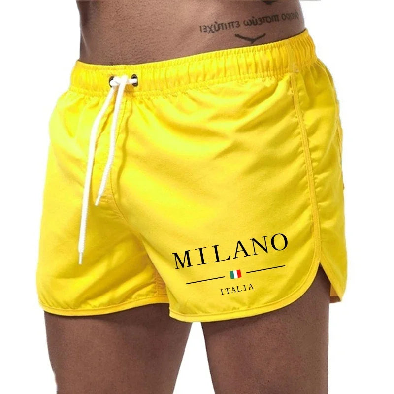 Italy Milan Fashion Men's  Running Fitness Shorts