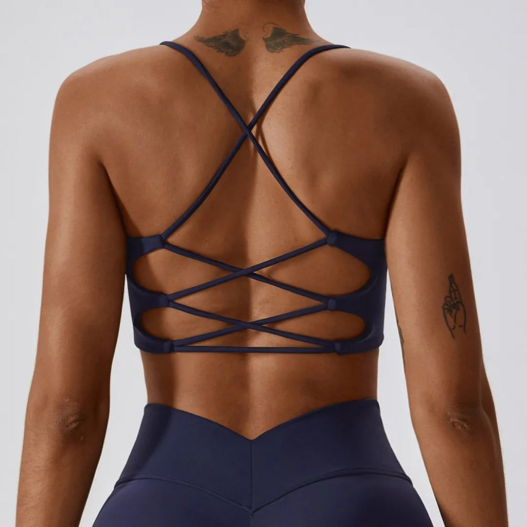 U-Neck Cross Beauty Back Sports Bra
