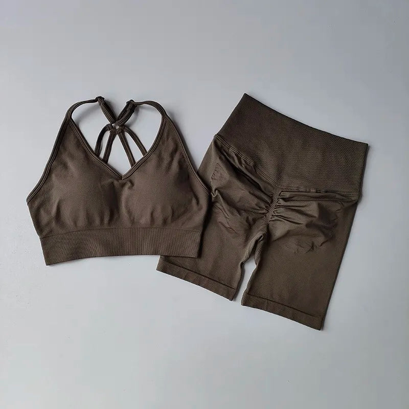 Peach Lift High-Waisted Two-Piece Workout Set