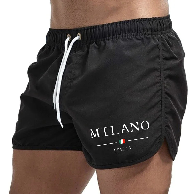 Italy Milan Fashion Men's  Running Fitness Shorts
