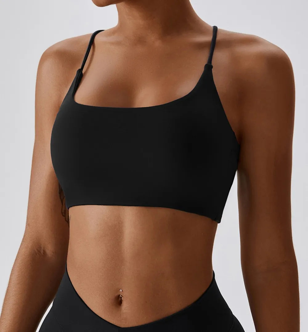 U-Neck Cross Beauty Back Sports Bra