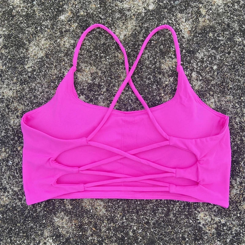 U-Neck Cross Beauty Back Sports Bra